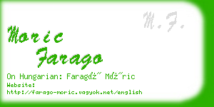 moric farago business card